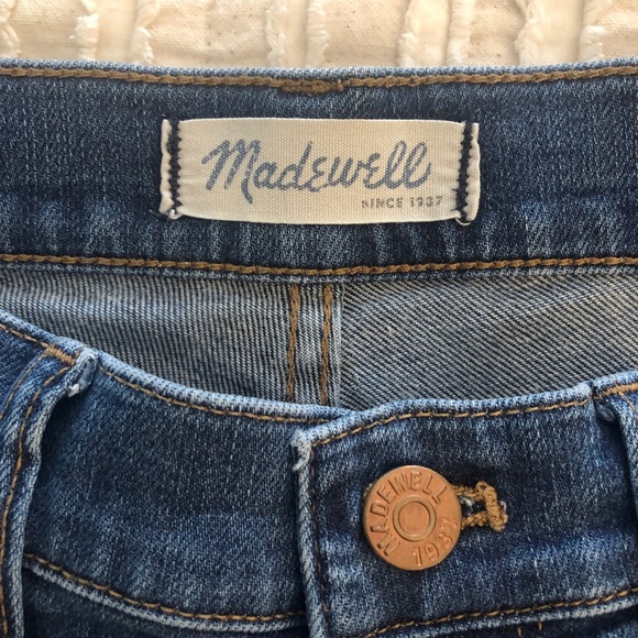 Madewell High Riser Skinny Jean Stretch Medium Wash Raw Hem - Picture 5 of 8